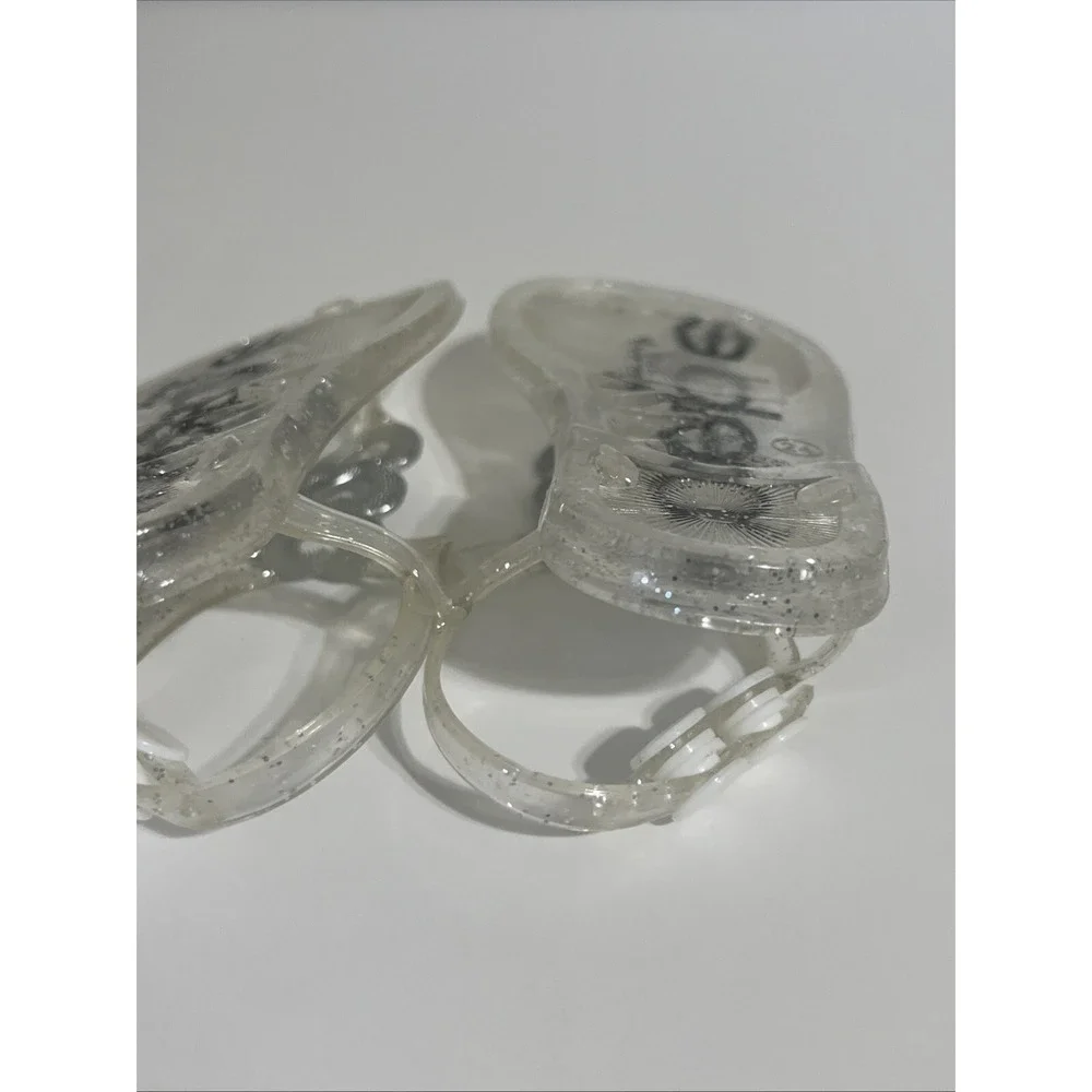 BEBE NEW LITTLE GIRLS JELLY SANDALS WITH HEART DETAIL SZ‎ (S) 4/5